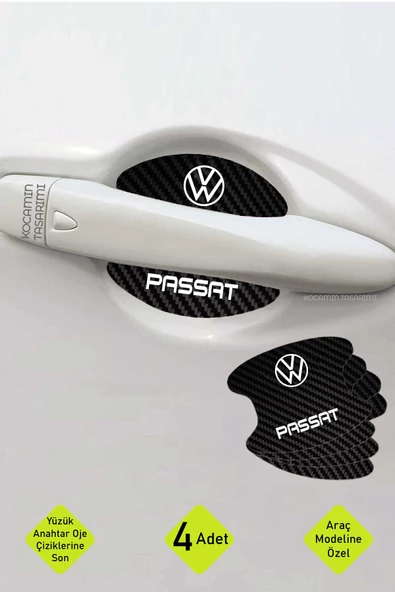 Volkswagen Passat Modeline Özel 4 Adet Karbon Desenli Çizik Önleyici Kapı İçi Folyo Takımı Passat Yazılı