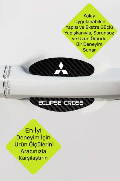 Mitsubishi Eclipse Cross İçin Karbon Çizik Önleyici Özel Tasarım Şık Kapı İçi Folyo Seti Eclipse Cross Yazılı - 5
