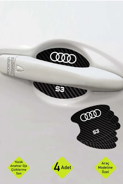 Audi S3 Kapı İçi Karbon Desenli Estetik ve Koruyucu Çizik Önleyici Folyo Takımı S3 Yazılı