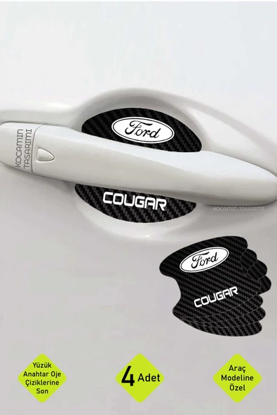 Ford Cougar Karbon Desenli Kapı İçi Çizik Önleyici ve Şık Görünüm Folyo Koruma Takımı Cougar Yazılı