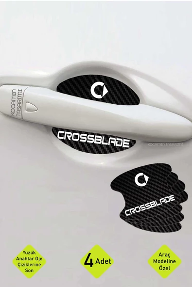 Karbon Desenli Smart Crossblade Kapı İçi Çizik Önleyici ve Şık Tasarım Folyo Koruma Seti Crossblade Yazılı