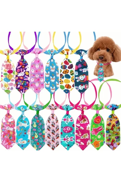 Kedi Köpek desenli kravat tasma ayarlanabilir 1 adet rastgele desen - 5