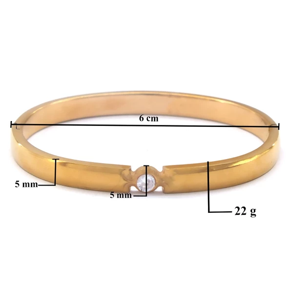 BZ 316l Çelik Rose Zirkon Taşlı Tektaş Şık Spor Kelepçe BLZ-462 - 3