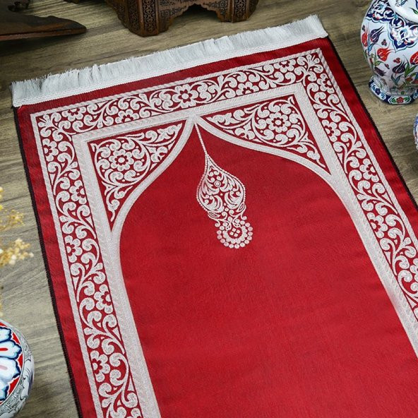 Hediyelik Rumi Desen Seccade - Kırmızı 70x128 cm - 364 gr - 2