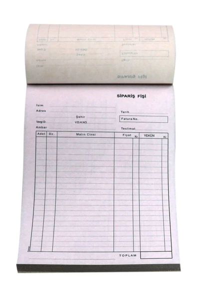 Dilman Sipariş Fişi 3/50 3 Nüsha Otocopy - 2