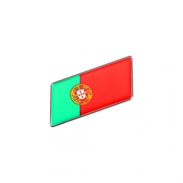 Portekiz Bayrağı Tasarımlı Damlalı Alüminyum Sticker Etiket