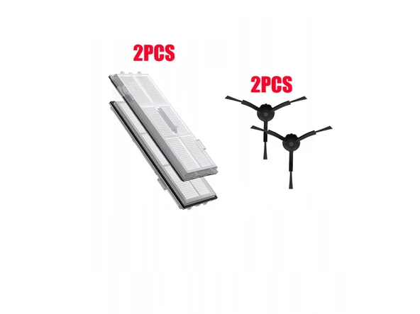 srfn ticaret Roborock S8 Max / S8 MaxV / S7 MaxV Ultra / S80-S85 Uyumlu Hepa Filtre ve Yan Fırça - 1
