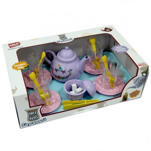 Birlik Oyuncak Kutulu İnce Belli Çay Vakti - Çay Bardak Çaydanlık Hepsi Bir Arada 22 Parça URT011-001 - 2