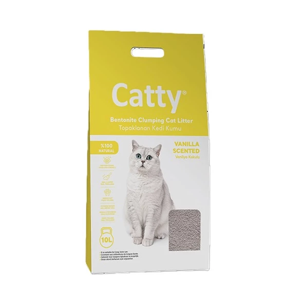 Catty Vanilya Kokulu Bentonit Kedi Kumu 10 Lt - Mükemmel Topaklaşma ve Koku Kontrolü
