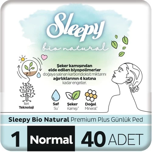 Sleepy Bio Natural Günlük Ped No:1 Normal 40X24