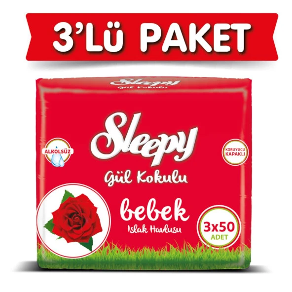 SLEEPY ISLAK HAVLU 3X50 GÜL