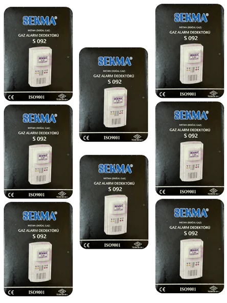 Sekma Doğal Gaz (Metan) Alarm Dedektörü S-092 (8 Adet)