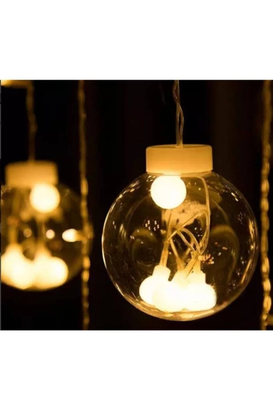 Pazariz 3 Metre 12 Top Ampüllü 108 Ledli Eklenebilir Hediyelik Yılbaşı Ledi - Resim 2