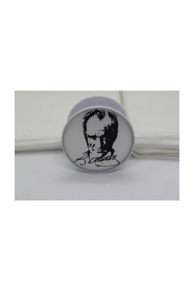Pazariz Popsocket Atatürk Çizim Siyah Beyaz Telefon Tutucu