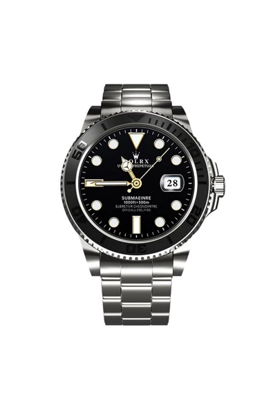 Pazariz Watch Classic Siyah Akıllı Saat Iphone Ve Android Tüm Telefonlara Uyumlu RLX ürün görseli 1