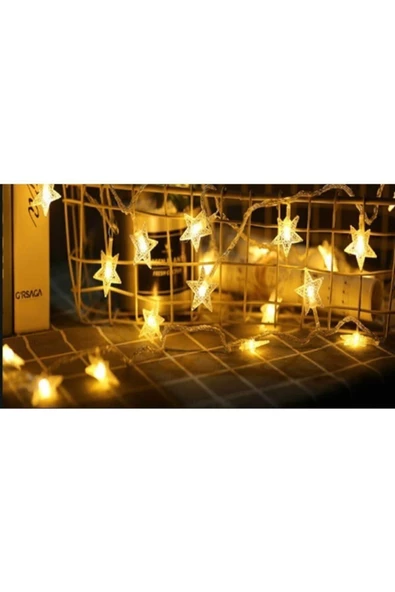 Pazariz 3 Adet - 3,5 Metre 20 Gün Işığı Yıldız Led / Animasyonlu/ Yılbaşı Süsü/ Hediyelik - Resim 2