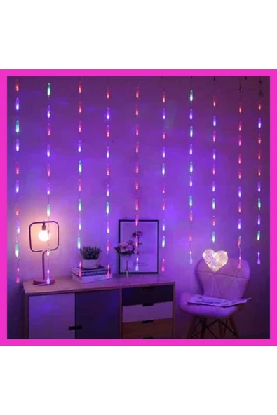 Pazariz 3 Metre 150cm 10 Saçaklı Yağmur Led Işık Perdesi Eklemeli Yılbaşı Süsü/hediyelik ürün görseli 1