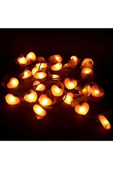 Pazariz 3.5 Metre Kırmızı Kalp Led Işık - Resim 3