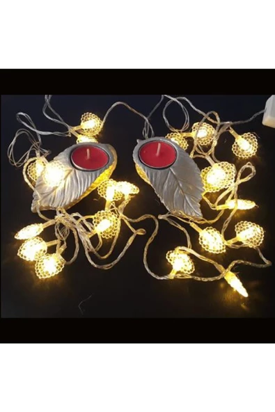 Pazariz Aşık Hediyelikler2 - Yaprak Mumluk & Yaprak Led & Kırmızı Mumlar ürün görseli 1