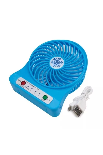 Pazariz Şarjlı El Vantilatörü Masaüstü Kademeli Usb Vantilatör Soğutucu Fan - Resim 2