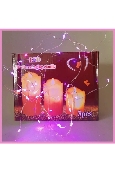 Pazariz 3 Adet Erimiş Led Mum & Peri Led Hediyeli - Resim 3