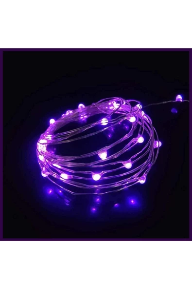 Pazariz 3 Adet Mor Peri Led 10 Metre Yılbaşı Süsü / Hediyelik - Resim 2