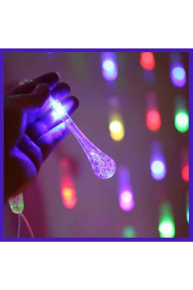 Pazariz 3 Metre 150cm 10 Saçaklı Yağmur Led Işık Perdesi Eklemeli Yılbaşı Süsü/hediyelik - Resim 2