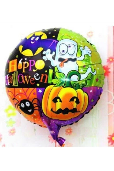 Pazariz Halloween Örümcekli Kabaklı Folyo Balon 18 Inç