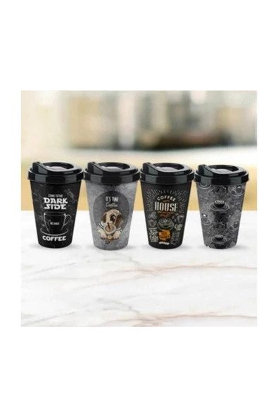 Pazariz Ihtiyaçlimanı  Coffe Plastik Bardak 400 Ml (dark Side), Kahve Çay Bardağı - 2