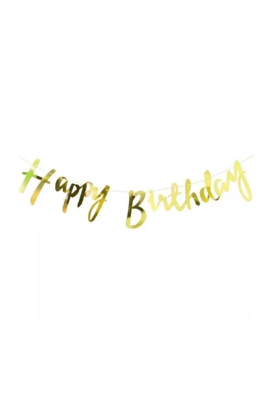 Pazariz Gold Happy Birthday Yazı