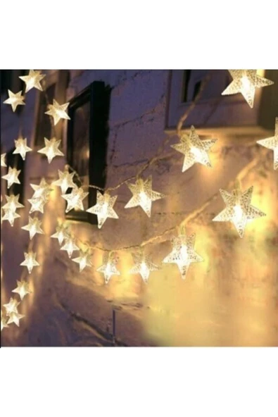 Pazariz 3 Adet - 3,5 Metre 20 Gün Işığı Yıldız Led / Animasyonlu/ Yılbaşı Süsü/ Hediyelik ürün görseli 1