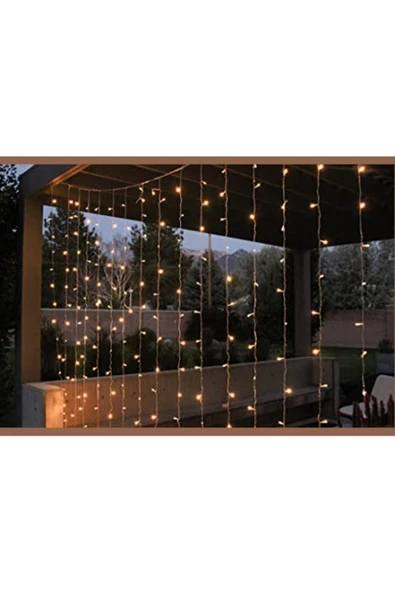 Pazariz 2x2 Mt 140 Ledli Pirinç Perde Led - 8 Farklı Animasyonlu- Günışığı Yılbaşı Süsü - Resim 2