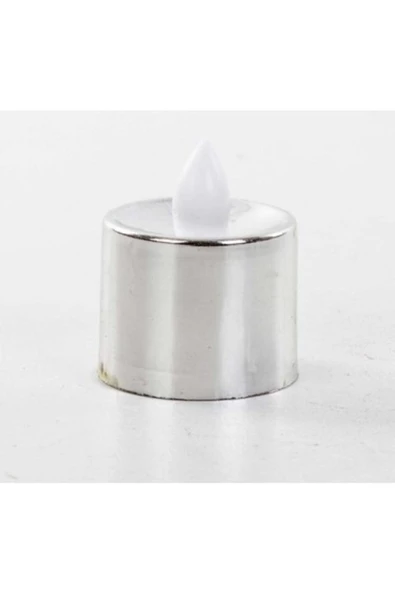 Pazariz Gümüş Rengi Günışığı Pilli Mum 12 Adet ürün görseli 1