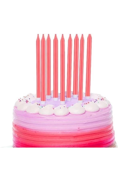 Pazariz Kırmızı Pastel Mum 7 Adet 21 Cm ürün görseli