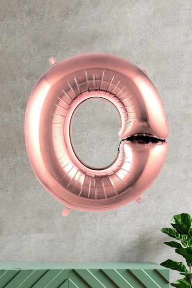 Pazariz O Harfi Rose Gold Folyo Balon 100 Cm 40 Inç 1 Metre Baş Harf Balon ürün görseli