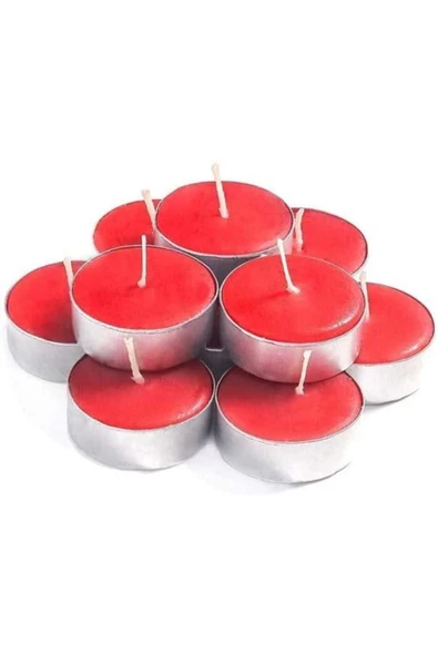 Pazariz Kırmızı Renkli Tealight Mum 10 Adet