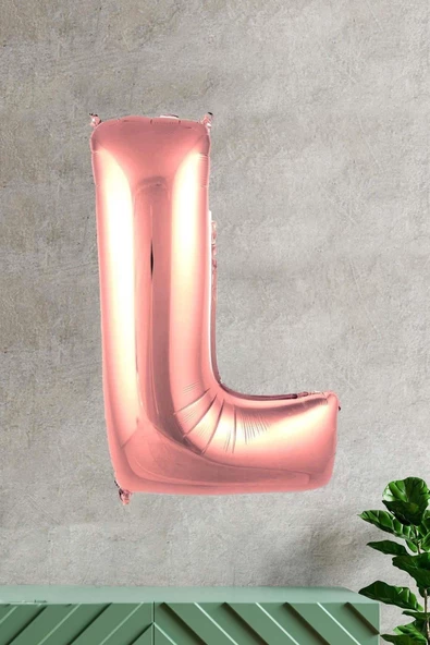 Pazariz L Harfi Rose Gold Folyo Balon 100 Cm 40 Inç 1 Metre Baş Harf Balon ürün görseli