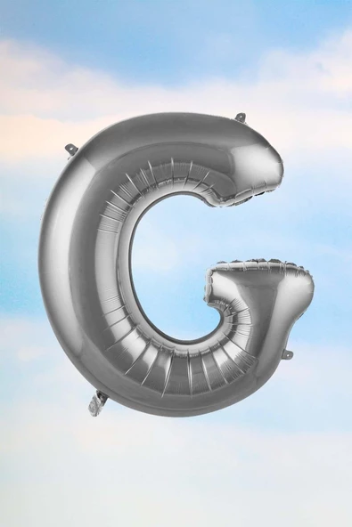 Pazariz G Harfi Gümüş Folyo Balon 100 Cm 40 Inç 1 Metre Silver ürün görseli