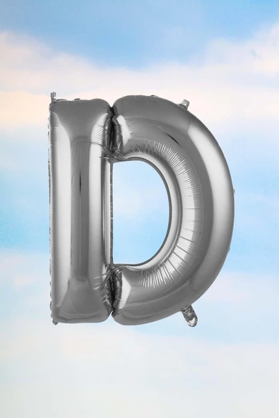 Pazariz D Harfi Gümüş Folyo Balon 100 Cm 40 Inç 1 Metre Silver ürün görseli