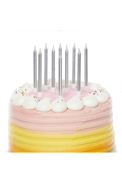 Pazariz Mum Gümüş 12 Adet 8 Cm ürün görseli 1