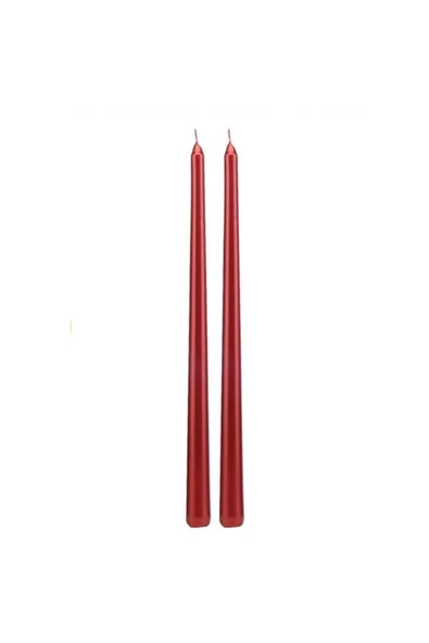 Pazariz Kırmızı Şamdan Mum 25 Cm 2 Adet