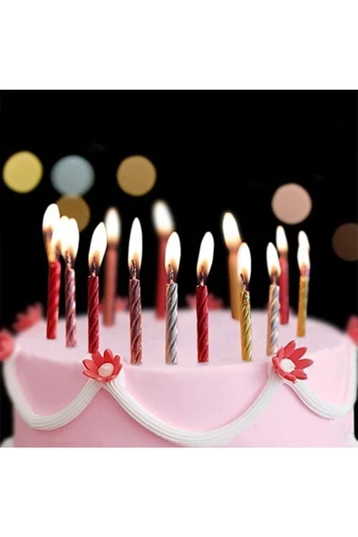 Pazariz Renkli Metalik Mum 8 Adet - Resim 2