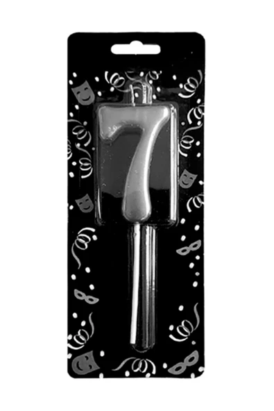 Pazariz 7 Rakam Gümüş Mum 7 Cm ürün görseli 1