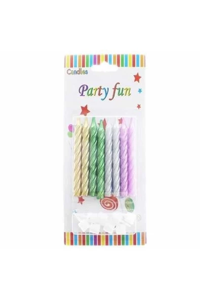 Pazariz Renkli Metalik Mum 8 Adet ürün görseli 1