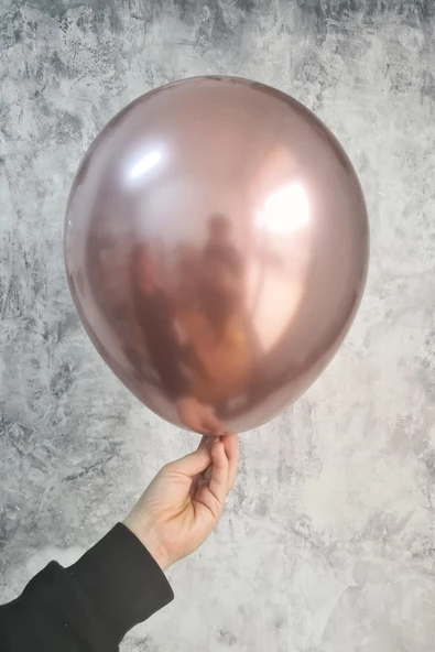 Pazariz Rose Gold Krom Balon Aynalı Balon Roe Gold Renk 10lu