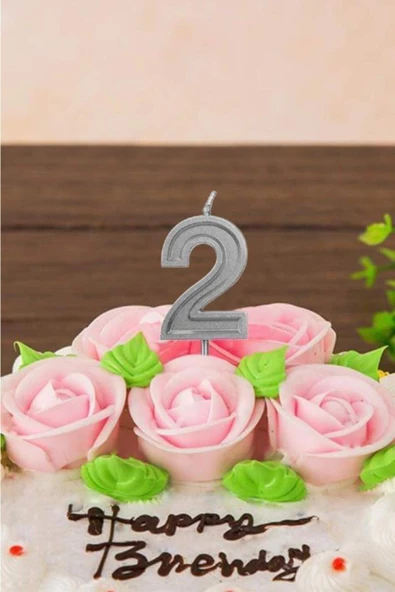 Pazariz 8 Rakam Gümüş Renk Mum ürün görseli
