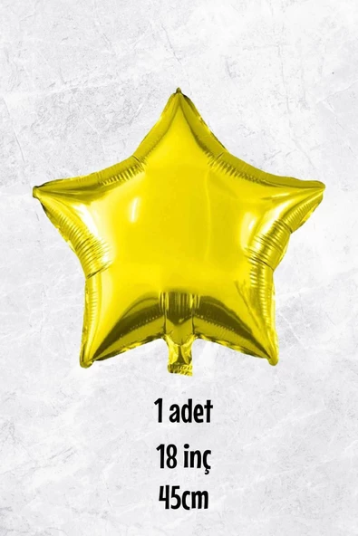 Pazariz Yıldız Balon GOLD Yıldız Folyo Balon 18" 45cm - 1 Adet