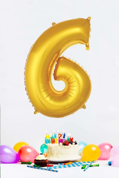 Pazariz Gold Rakam Folyo Balon Gold Sayı Balonlar 16 Inç 40 Cm
