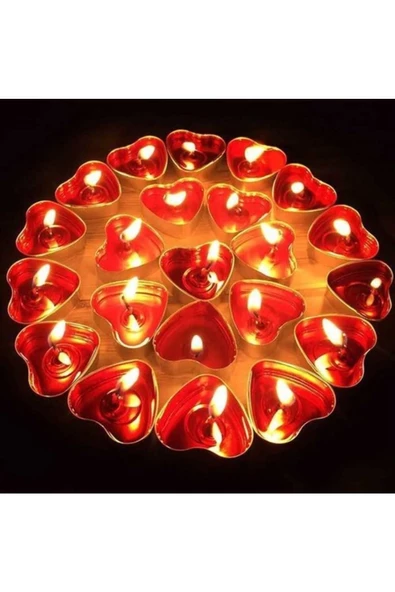 Pazariz Kırmızı Tealight Mum 50 Adet - Resim 3