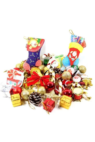 Pazariz Yılbaşı Ağacı Karışık Süsleri 100 Adet ürün görseli